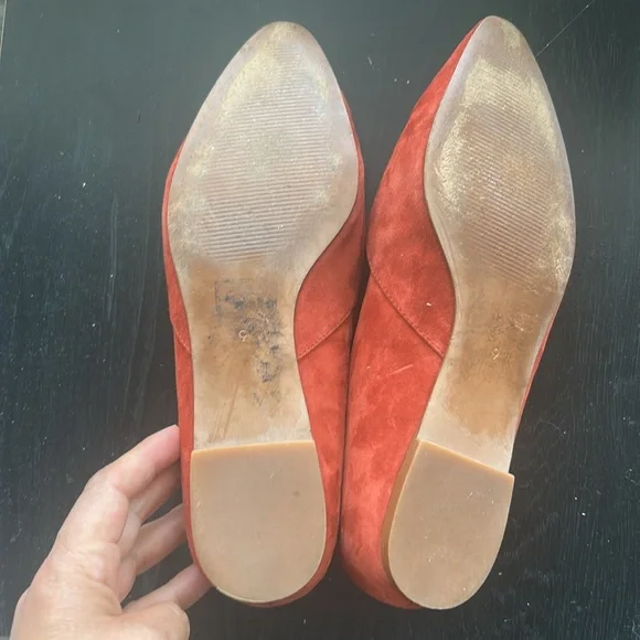 Madewell The Lizbeth flats suede red size 9 - Picture 14 of 15